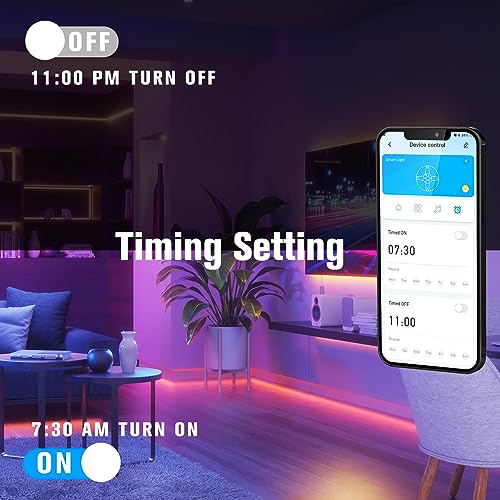 DAYBETTER 130FT RGB LED Strip Lights for Bedroom & Party Decor with App & Remote