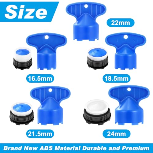 Draupnir 28 Pcs Blue Faucet Aerator Set with Key - Compatible with 16.5-24mm Sink Faucets