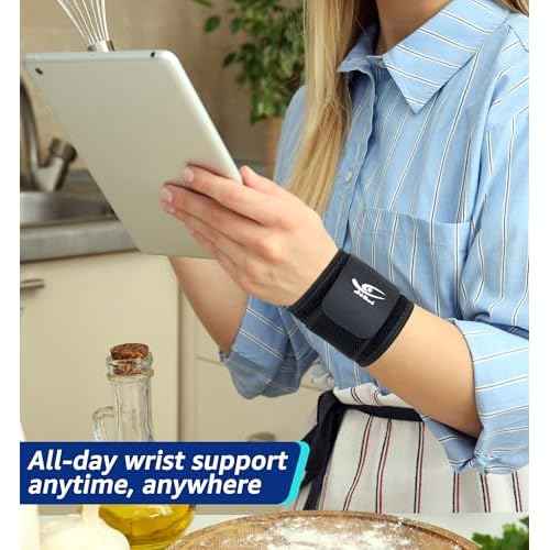 HiRui Wrist Brace (2 PCS) - Adjustable Compression for Carpal Tunnel Arthritis Tendonitis Sprain Pain Relief | Wrist Support Wrist Wraps for Both Hands, Ideal for Sports & Gym Workouts (Black)