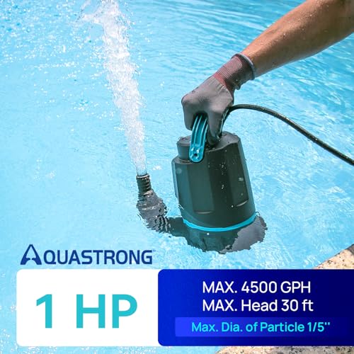 AQUASTRONG 1 HP Submersible Sump Pump 4500 GPH Water Removal Pump