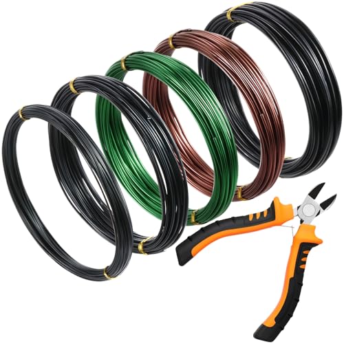 Mudder Bonsai Training Wire Kit 1/1.5/2.0mm Aluminum 5 Rolls with Cutter