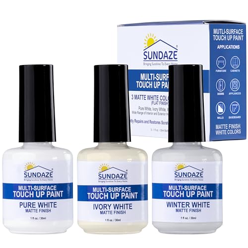 Sundaze Matte White Touch-Up Paint Pen Kit for Walls & Cabinets - 3 Shades