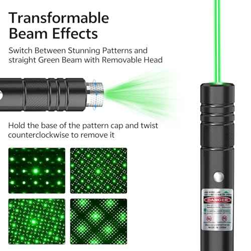 [Professional] Rechargeable Green Laser Pointer High Power Green Beam Light Long Distance Range for TV/LED/LCD Screens Tactical Flashlights Presentation Office/Classroom/Outdoors [202] (1)