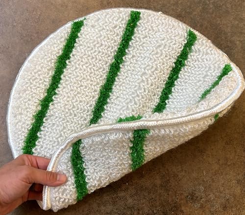 17 Inch Commercial Low-Profile Carpet Bonnet with Scrubber Strips - 3-Pack
