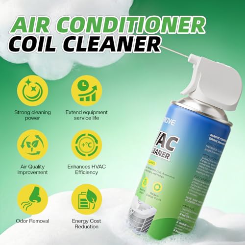 BERlOVE 57oz Pack of 3 Foaming AC Coil Cleaner for Evaporators & Condensers - No-Rinse, Deep Cleaning