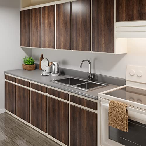 Decotalk Wood Grain Peel and Stick Contact Paper 12" x 120" Removable Waterproof Brown Vinyl Wallpaper for Counters & Cabinets
