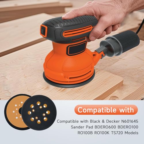 Sander Pad Hook and Loop Backing Plate Compatible with Black & Decker BDERO600 BDERO100 RO100B RO100K TS720 Q800K BT300 Replace#: N601645 380278-00