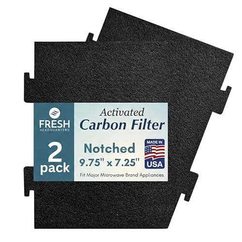 Notched 9.75" x 7.25" Activated Carbon Microwave Filter | W11282981 Replacement for Whirlpool/KitchenAid OTR — 2-Pack, Made in USA