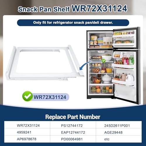 GE Snack Pan Rail Cover WR72X31124 Replacement for GIE/GTE/GTS Models