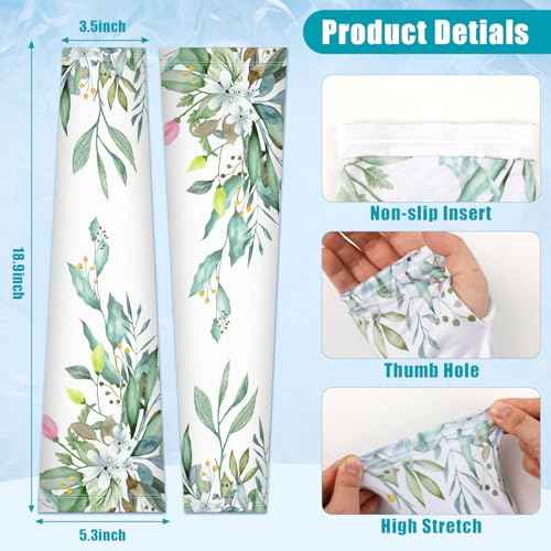 Bebila Gardening Sleeves for Women Farm UV Sun Protection Anti-Scratch Cooling Sleeves with Thumb Hole Arms Cover Outdoors