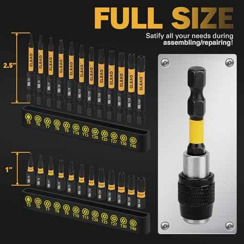 Tamper Proof Torx Bit Set: 25 Pieces T5-T40 Torx Security Bits Set | Torque Star Bits with 2.5" Magnetic Extension Bit Holder and Storage Box | S2 Steel