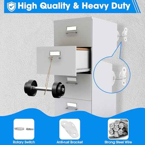 Guirnd 10 Pack Furniture Anchors, Anti Tip Furniture Anchors for Baby Proofing, Metal Earthquake Straps Furniture Straps Wall Anchor for Dresser and Bookcase (White)