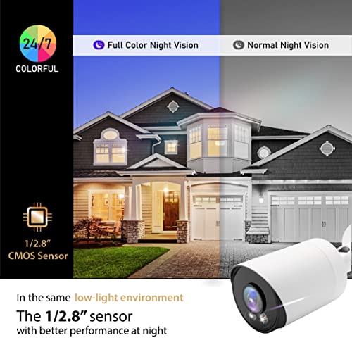 Marquis 4MP PoE IP Bullet Camera with Audio, IP Security Camera Outdoor Rated, Waterproof IP66, 108¡Æ Wide Angle 2.8mm Lens (Color Night) NDAA Compliant