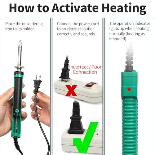 YIHUA 929D-V Electric Desoldering Soldering Iron Solder Sucker Desoldering Pump with Shorter Charging Handle and Desoldering Nozzles 1.0mm 1.2mm for Through-Hole Desoldering