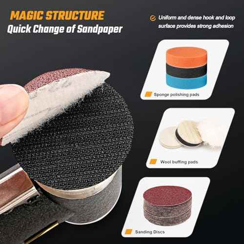 2Pcs 2" Hook and Loop Backing Pads for Orbital Sander M6 Threads Polishing Buffing Plate for Dual Action Car Polisher, Thread M6