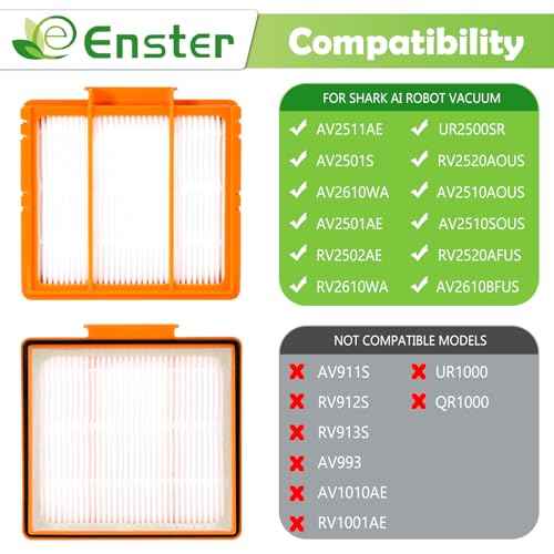 Replacement Filters Compatible with Shark AI AV2501S AV2501AE AV2502AE RV2520AOUS AV2510AOUS AV2511AE RV2610WA RV2610WD Robot Vacuums with Self-Empty Base (4 Pack)