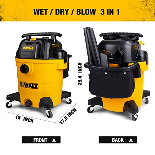 Yellow 12 Gallon DEWALT Wet/Dry Shop Vacuum 5.5 HP with Hose & Accessories