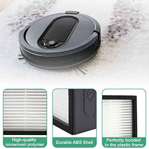 9-Pack HEPA Filter Replacement for iRobot Roomba E I J Series Combo E5 E6 E7 i3 i3+ i4 i4+ i5 i5+ i6 i6+ i7 i7+/plus i8 i8+ J5 J6 J8 Robot Vacuum Cleaner-9 x High-Efficiency Filters 4639161, 1 x Brush
