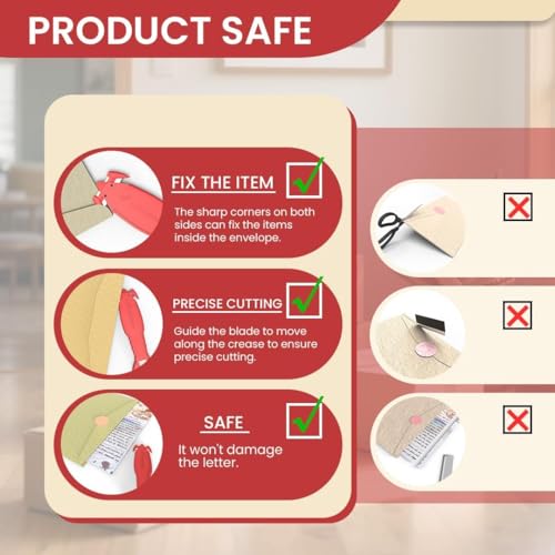 Safety Box Cutter of Recessed Concealed Stainless Steel Blade,Box Opener for Efficient Package Opening, Utility Knife for Tape Splitter, Cartons, Cardboard, Wrap, Straps, Film.6pcs