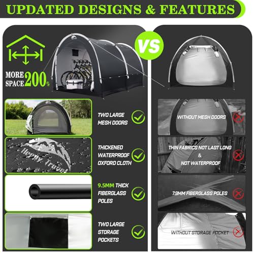 8x7x5.6ft Waterproof Bike Storage Tent Shed for 2-8 Bikes - Outdoor Portable Garage