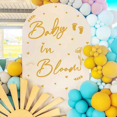 Baby Shower Party Decals Decorations for Backdrop Baby in Bloom Signs Sign Girl or Boy Signs Oh Babys Decals for Balloon Arch Gender Reveal Pregnancy Stickers Newborn Party Supplies