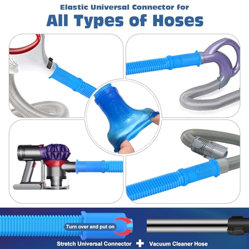 PetOde Blue Dryer Vent Cleaner Kit with Universal Vacuum Hose & Brush - Laundry & Fire Safety