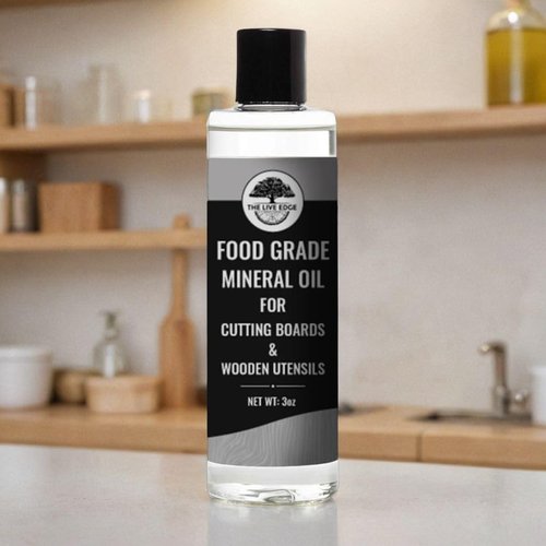 The Live Edge - Mineral Oil for Cutting Boards and Countertop 3 oz Food Grade Mineral Oil for Cutting Board and Cooking Utensils | Wood Cutting Board Oil Food Grade