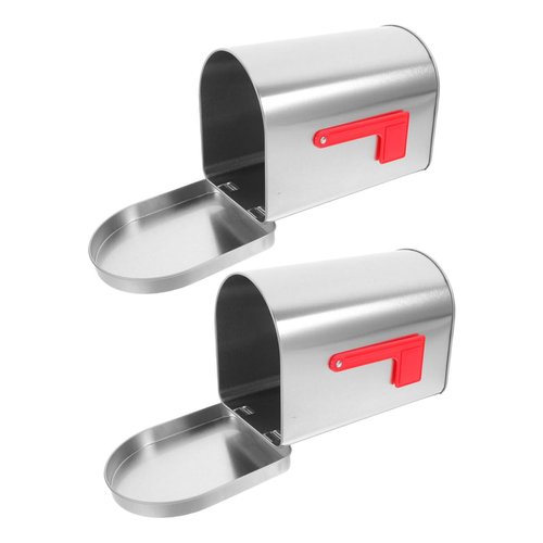 INOOMP 2pcs Mini Tinplate Mailbox for Classroom and Home Decor Decorative Outdoor Metal Container for Valentines and Special Occasions Sturdy and Low Maintenance Design