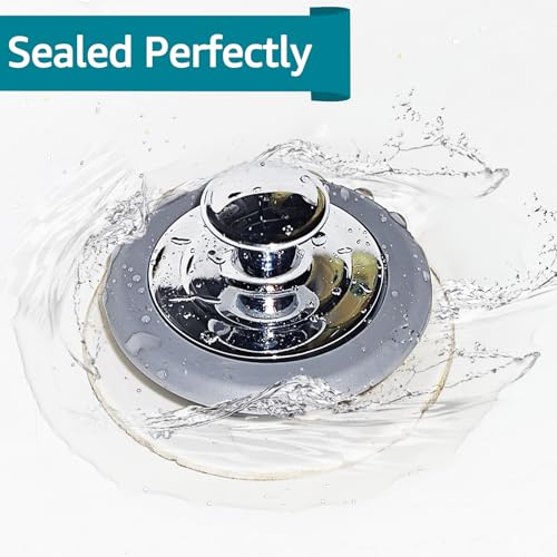 Universal Silicone Bathtub Drain Stopper - Fits 1.1 to 2 Inch Drains