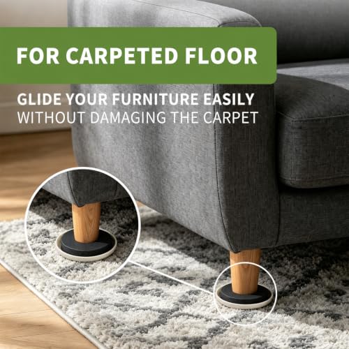 Yelanon Furniture Sliders for Carpet 3.5 inch - 20 pcs Heavy Duty Moving Pads