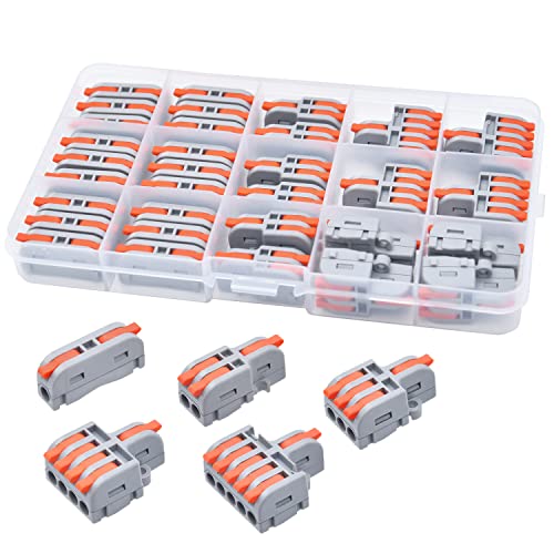 32Pcs Electrical Wire Connectors Kit - Quick Lever Splicing Assortment for 24-12 AWG