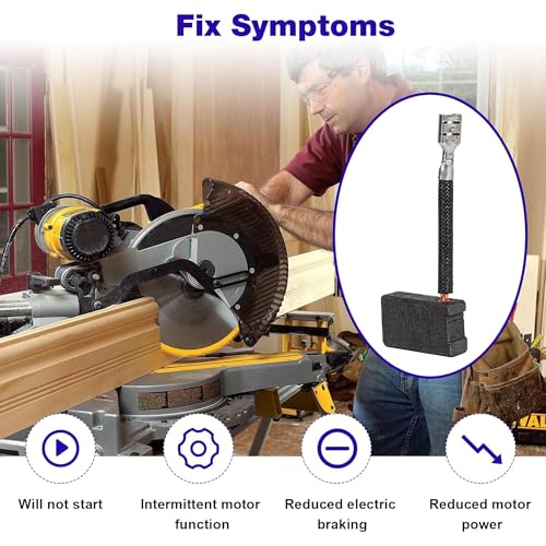 (2PCS) 381028-08 381028-02 Motor Carbon Brushes for DeWalt DW716EXPS DW717XPS DW708 DW712 DW716E DW716 DW718XPS Miter Saws Table Saws Circular Saw