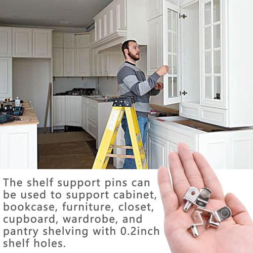 50pcs 5mm Shelf Support Pegs L-Shaped Nickel Plated Cabinet Shelf Pins