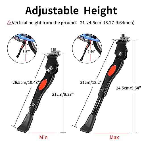 Adjustable Bike Kickstand for Kids 16-20 Inch Bicycles - Rustproof Aluminum Alloy with Anti-Slip Foot, Easy Installation, Durable Bicycle Stand