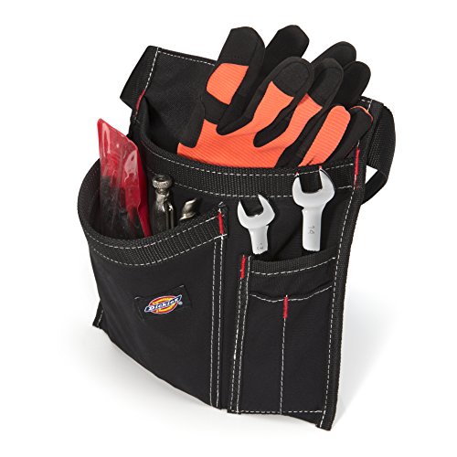Dickies Black 5-Pocket Single Side Tool Belt Pouch Work Apron - Adjustable Canvas