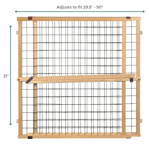 MYPET Wire Mesh Dog Gate: 29.5"-50" Wide, Pressure Mounted with No