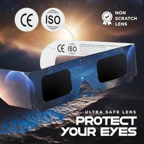 Medical king Solar Eclipse Glasses AAS Approved 2024 (10 Pack) CE and ISO Certified Safe Shades for Direct Sun Viewing