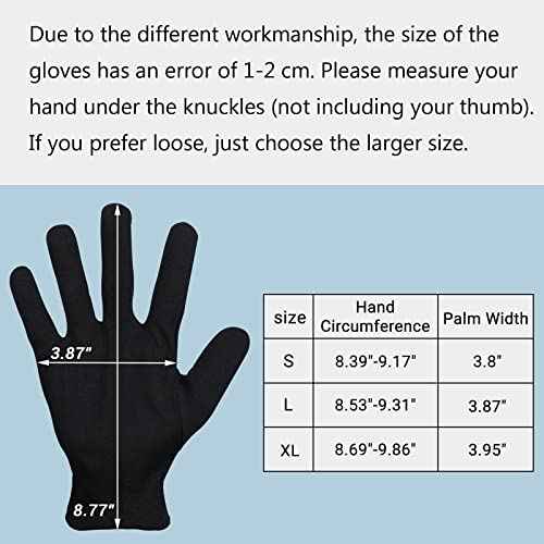 5 Pairs Large Archival Photo Gloves, Black Work Gloves For Handling Art Working Photography Men & Womens Cloth Gloves Liners Bulk for Handling Jewelry, Film, Photo, Coin Metal Inspection