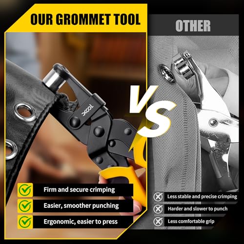 XOOL 3/8 Inch Grommet Tool Kit with 200 Grommets & Pliers for Canvas, Banners, Leathercraft
