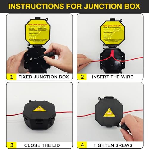 MIARALA Black Open Splice Junction Box 2 Pack - Flame-Retardant, Safety-Designed Electrical Enclosures