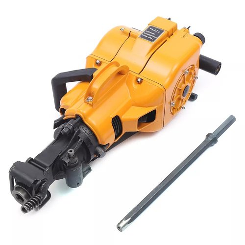 Gasoline Demolition Jack Hammer with Hex Concrete Breaker, Air-cooled Two-stroke Heavy Duty Chipping Hammer Breaker for Cement/Pavement/Floor, with Chisel and Fuel Funnel