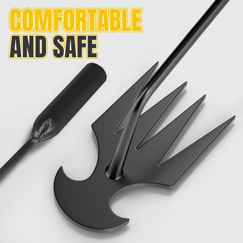 Gardenia Uprooting Tool, Gardinia Uprooting Tool, Gardenia Iron Weeding Rake, Manual Weed Puller Tool for Lawn and Garden, 4 Tooth Manganese Steel for Gardening Backyard Farm (Black-11.8 In)