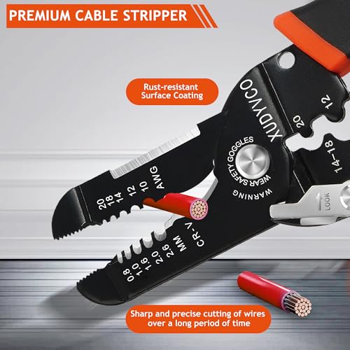 XUDYVCO 5-in-1 Wire Stripper and Crimping Tool for 10-20 AWG Wires