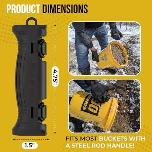 TEC Products HANDTEC Bucket Handle Grip - Ergonomic Rubber Handle Replacement for Construction, Farming, Gardening & DIY Projects - Non-Slip & Durable - Made in USA - Pack of 1 (4.75 x 1.5 Inches)
