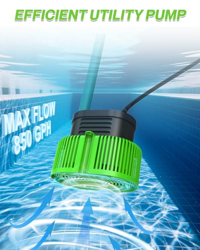 AgiiMan Green 850GPH Submersible Pool Cover Pump Above Ground Drainer