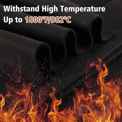 HVAC Tools Fire Resistant Welding Blanket Fireproof - 12" x 12" Square Carbon Felt Soldering Mat, Flame Retardant Insulation Pad (6 Pcs)