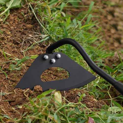 Hoe Garden Tool, 70 Inch Long Handle Hollow Hoe, Adjustable Manual Weeder Heavy Duty Garden Hoe for Weeding, Digging, Hoeing, Cutting and Loosing Soil