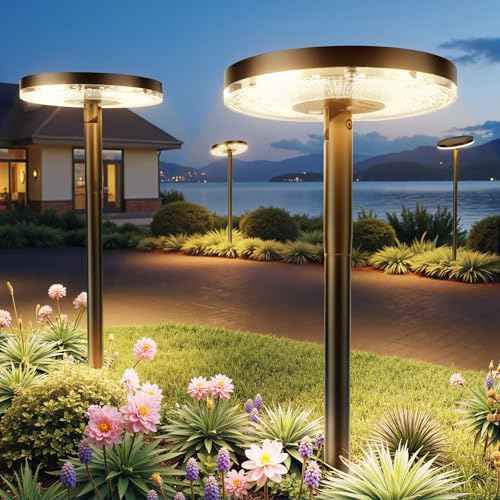 6 Pack Solar Pathway Lights Outdoor-4X Larger Solar Panel, Super Bright 75 Lumens Outdoor Lights Waterproof, 2 Modes with Adjustable Head-Auto On/Off Garden Light for Yard Patio Path Walkway