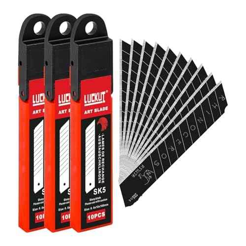 18mm Snap Off Blades SK5 Utility Knife Retractable Blades, Box Cutter, 30 Piece