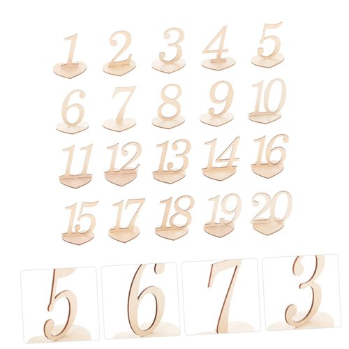 Cabilock 20Pcs Table Number Signs Heart Shaped Wedding Reception Table Numbers Seat Signs for Parties Birthdays Anniversaries and Events